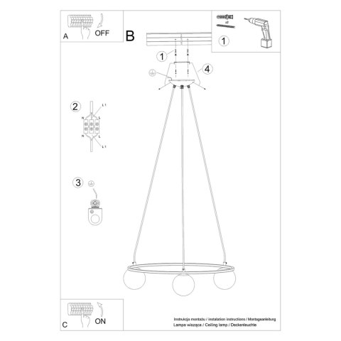 Sollux Lighting Żyrandol YOLI 3