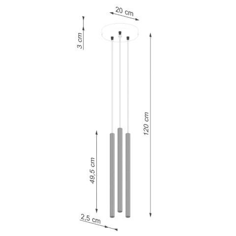 Sollux Lighting Lampa wisząca ARCHE 3P czarna