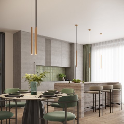 Sollux Lighting Lampa wisząca ARCHE 3P złota