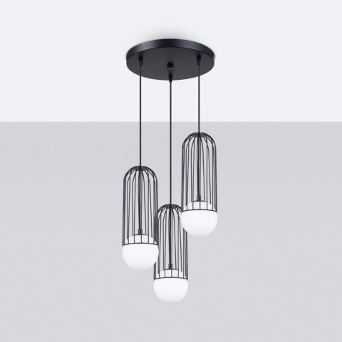 Sollux Lighting Lampa wisząca BRINA 3P czarna