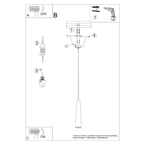 Sollux Lighting Lampa wisząca ELECTRA czarna beton