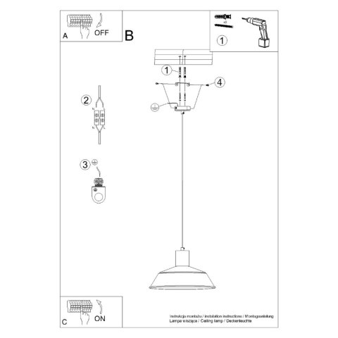 Sollux Lighting Lampa wisząca FANO biała