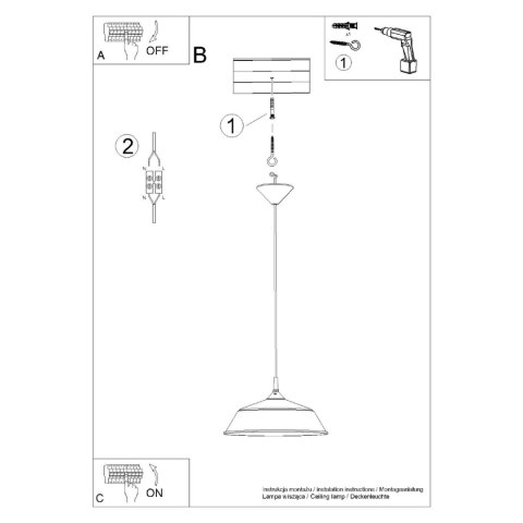 Sollux Lighting Lampa wisząca FRIKA biała