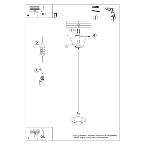 Sollux Lighting Lampa wisząca HYPERION 1 biały