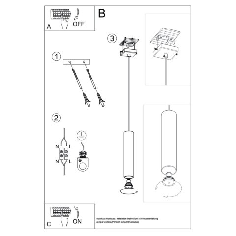 Sollux Lighting Lampa wisząca LAGOS 1 beżowa