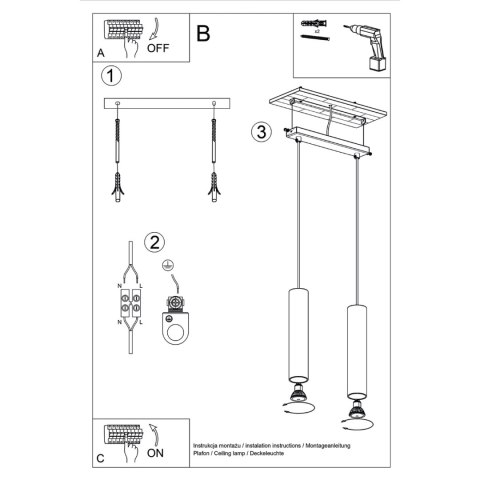 Sollux Lighting Lampa wisząca LAGOS 2 ochra czerwona