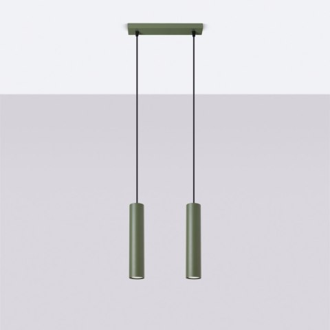 Sollux Lighting Lampa wisząca LAGOS 2 zielona oliwka
