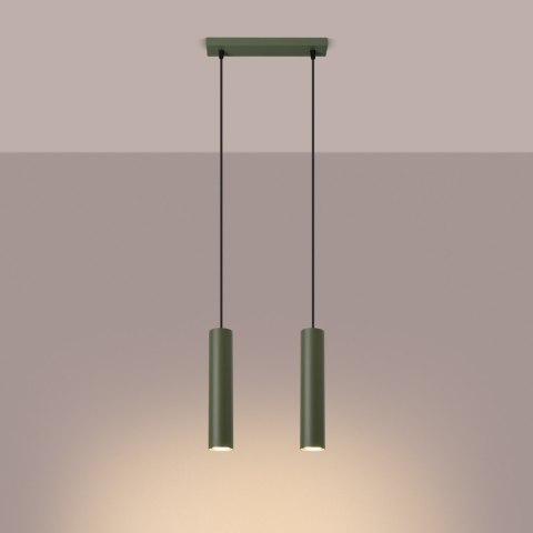 Sollux Lighting Lampa wisząca LAGOS 2 zielona oliwka