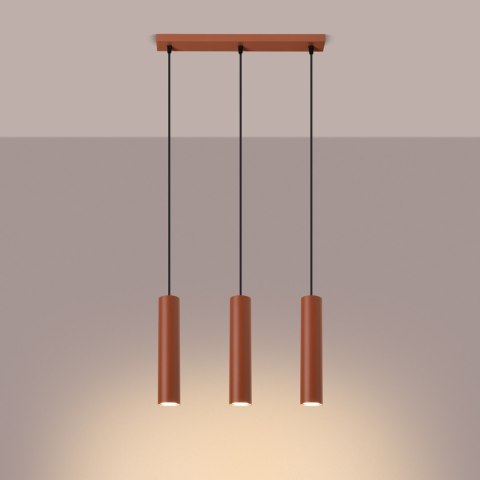 Sollux Lighting Lampa wisząca LAGOS 3L ochra czerwona