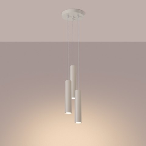 Sollux Lighting Lampa wisząca LAGOS 3P beżowa
