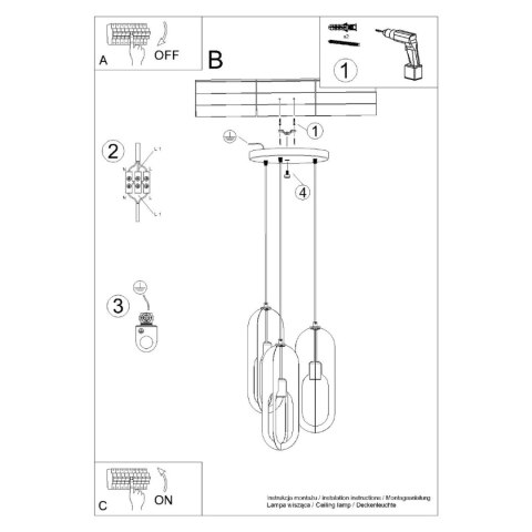 Sollux Lighting Lampa wisząca NICUS 3P biała