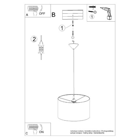Sollux Lighting Lampa wisząca NOVA 40 czarna