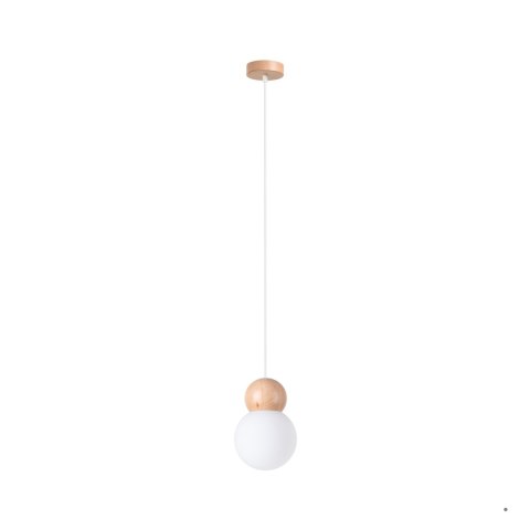 Sollux Lighting Lampa wisząca PEKKA 1 biała/naturalne drewno