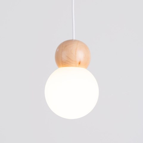 Sollux Lighting Lampa wisząca PEKKA 1 biała/naturalne drewno