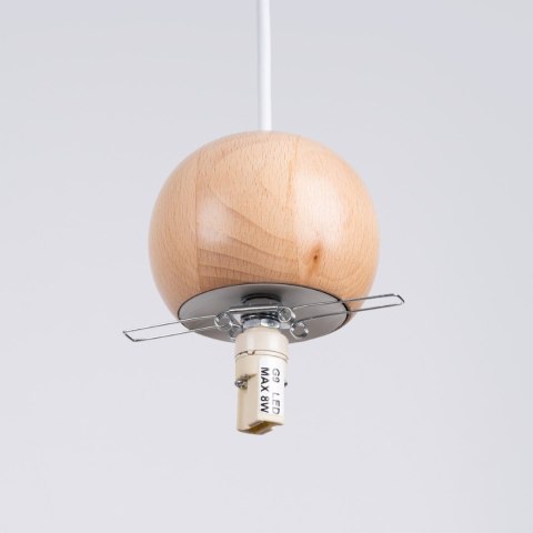 Sollux Lighting Lampa wisząca PEKKA 3P biała/naturalne drewno