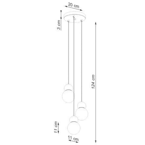 Sollux Lighting Lampa wisząca PEKKA 3P biała/naturalne drewno