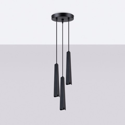 Sollux Lighting Lampa wisząca PRYSM 3P czarna