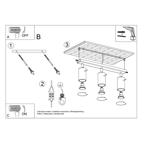Sollux Lighting Plafon RING 3L beżowy