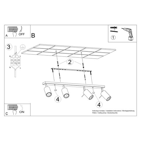 Sollux Lighting Plafon RING 4L beżowy