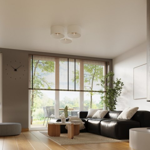Sollux Lighting Plafon TELESTO biały/jasny brąz