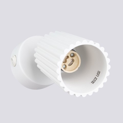 Sollux Lighting Kinkiet KARBON biały z włącznikiem