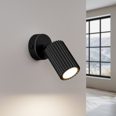 Sollux Lighting Kinkiet KARBON czarny z włącznikiem