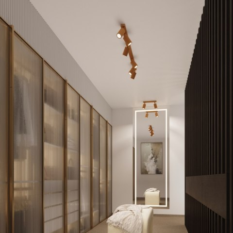 Sollux Lighting Kinkiet KARBON złoty z włącznikiem