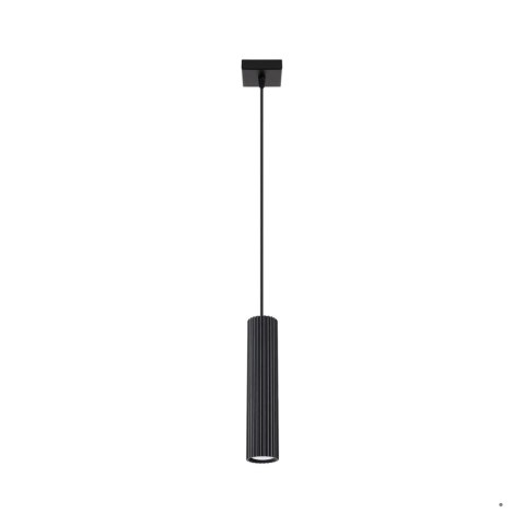 Sollux Lighting Lampa wisząca KARBON 1 czarny