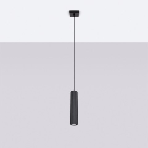 Sollux Lighting Lampa wisząca KARBON 1 czarny
