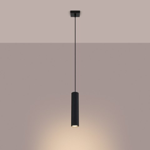 Sollux Lighting Lampa wisząca KARBON 1 czarny