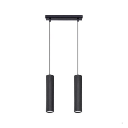 Sollux Lighting Lampa wisząca KARBON 2 czarny