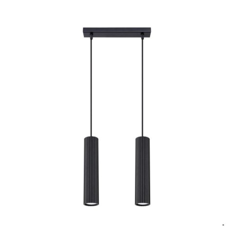 Sollux Lighting Lampa wisząca KARBON 2 czarny