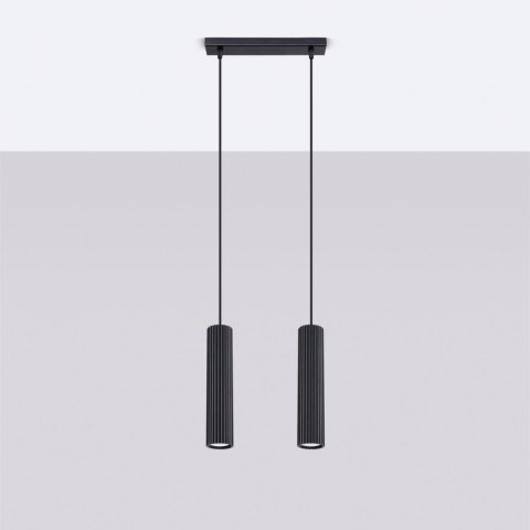 Sollux Lighting Lampa wisząca KARBON 2 czarny