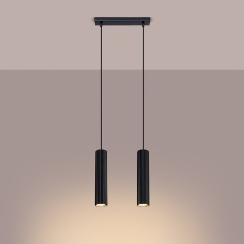 Sollux Lighting Lampa wisząca KARBON 2 czarny