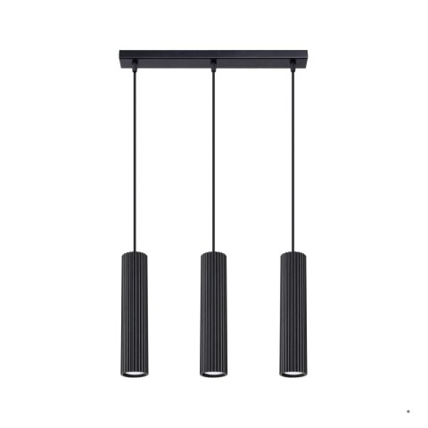 Sollux Lighting Lampa wisząca KARBON 3L czarny