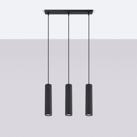 Sollux Lighting Lampa wisząca KARBON 3L czarny
