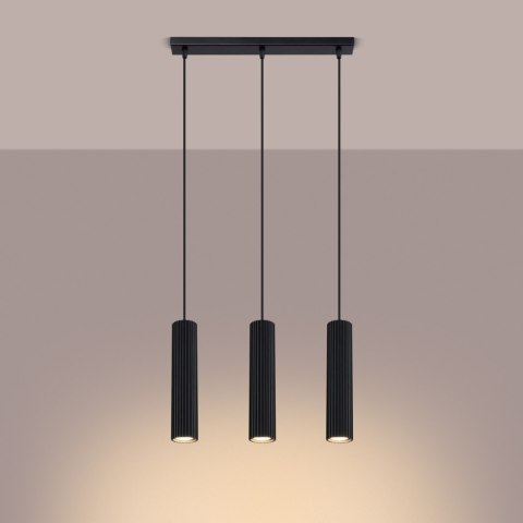 Sollux Lighting Lampa wisząca KARBON 3L czarny