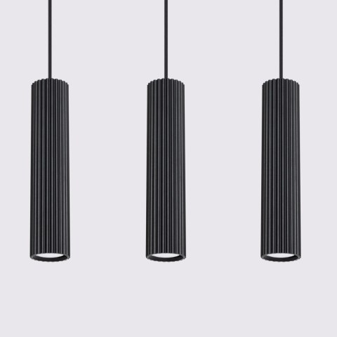 Sollux Lighting Lampa wisząca KARBON 3L czarny