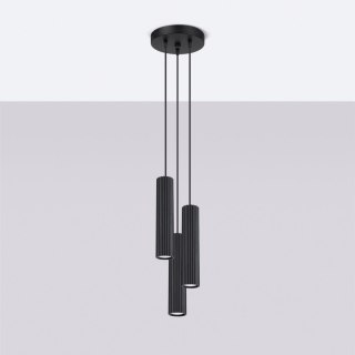 Sollux Lighting Lampa wisząca KARBON 3P czarny