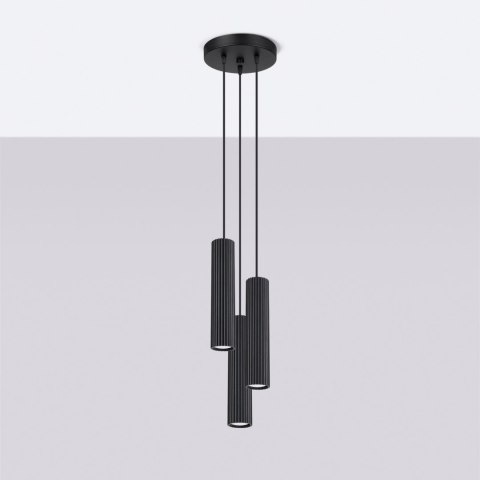 Sollux Lighting Lampa wisząca KARBON 3P czarny