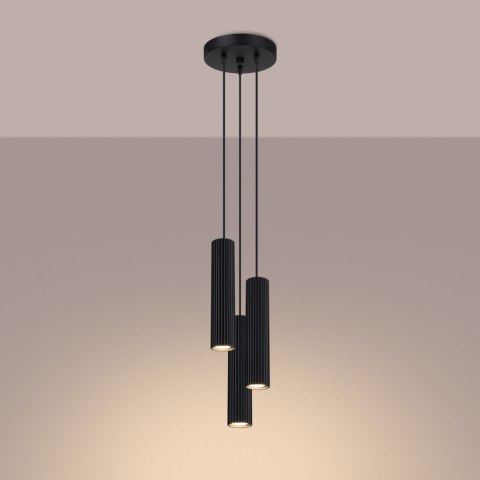 Sollux Lighting Lampa wisząca KARBON 3P czarny