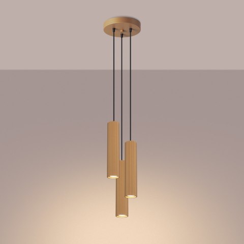 Sollux Lighting Lampa wisząca KARBON 3P złoty