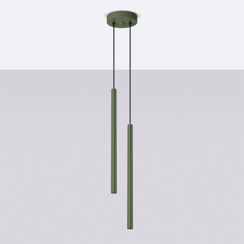 Sollux Lighting Lampa wisząca PASTELO 2 zielona oliwka