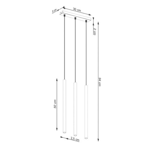 Sollux Lighting Lampa wisząca PASTELO 3 ochra czerwona