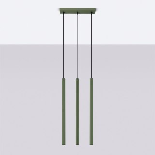 Sollux Lighting Lampa wisząca PASTELO 3 zielona oliwka