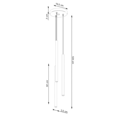 Sollux Lighting Lampa wisząca PASTELO 3P beżowa