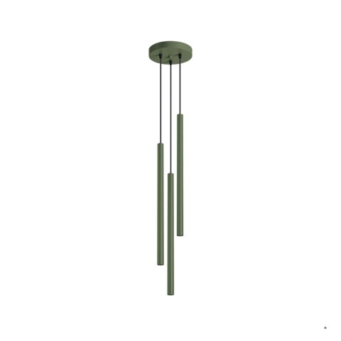 Sollux Lighting Lampa wisząca PASTELO 3P zielona oliwka