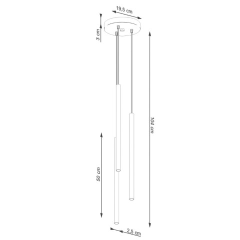 Sollux Lighting Lampa wisząca PASTELO 3P zielona oliwka