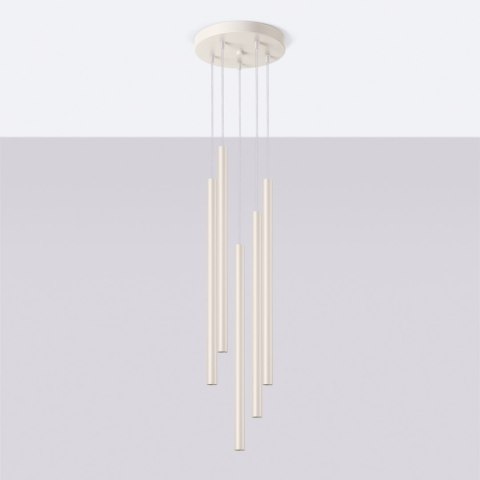 Sollux Lighting Lampa wisząca PASTELO 5P beżowa