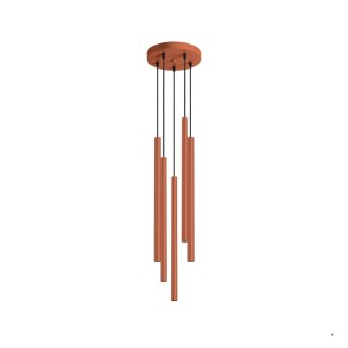 Sollux Lighting Lampa wisząca PASTELO 5P ochra czerwona